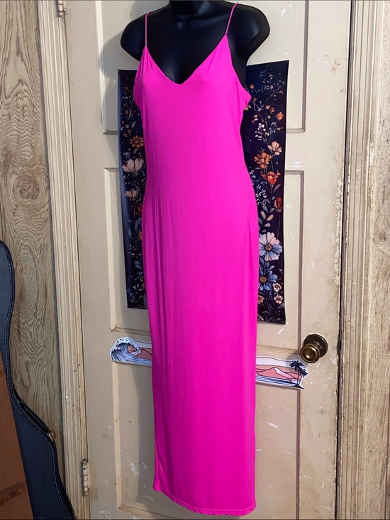 SHEIN Dresses & Skirts - NEON HOT PINK MACI DRESS Spaghetti Straps Summer Festival Date Nightclub SHEIN